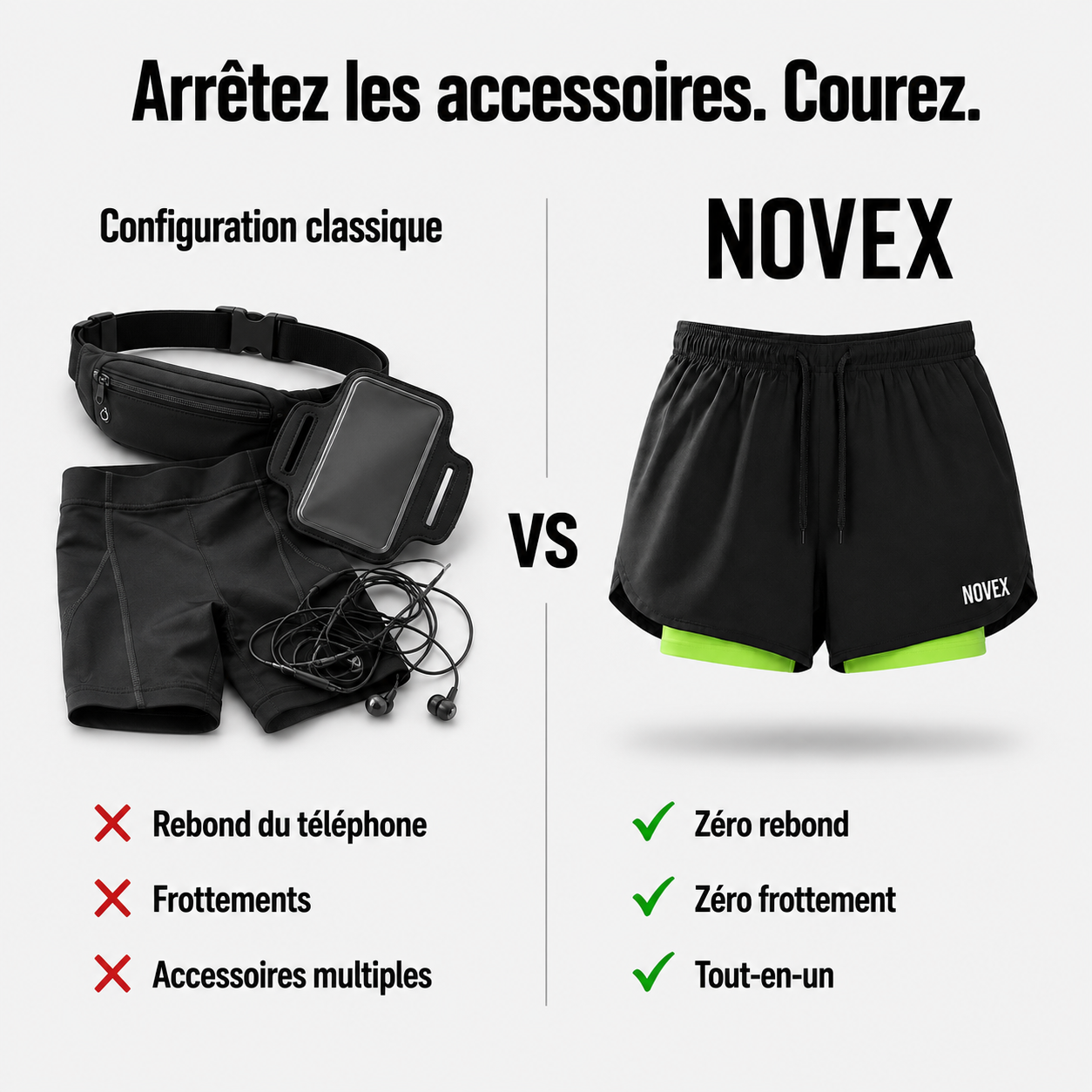 Short NOVEX 2-en-1